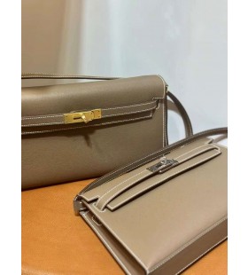 Kelly Elan Madame Ck18 Etoupe Szary 27 cm Złote Okucia Całkowicie Ręcznie Ghw