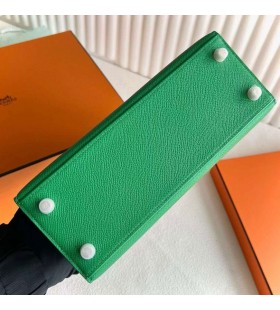 Kelly Epsom 1L Kaktus zielono-Złote Okucia 25 cm Całkowicie Ręcznie Ghw