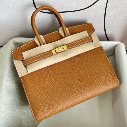 Birkin Epsom Sellier Ck37 rumeneste Hardware-ul de Aur GHW 25cm Full Manual