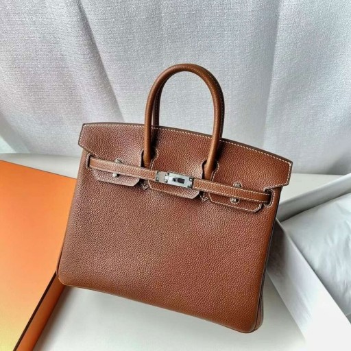 Birkin Barenia Cc34 Maro Auriu Argintiu Hardware 25cm Full Manual Phw