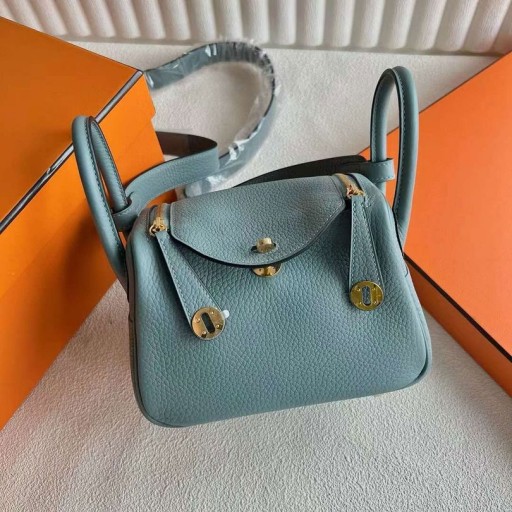 Mini Lindy Clemence 7G Dark cyan Hardware-ul de Aur 19cm Full Manual Ghw