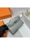 Mini pochette piele de Aligator mat ck80 gris perla de Argint Hardware Phw 22cm Full Manual