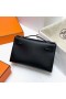 Mini Kelly Pochette Swift Ck89 Negru Hardware-ul de Aur Ghw 22cm Full Manual
