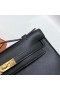 Mini Kelly Pochette Swift Ck89 Negru Hardware-ul de Aur Ghw 22cm Full Manual