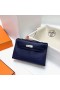 Mini Kelly Pochette Struț Ck73 Gem Blue Silver Hardware Phw 22cm Full Manual