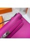 Mini Kelly Pochette Swift L3 Rose, Violet, Argint Hardware Phw 22cm Full Manual
