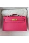 Mini Kelly Pochette Epsom 8W ruj roz Hardware-ul de Aur 22cm Ghw Full Manual