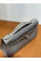 Kelly Pochette Strălucitoare aligator, crocodil 0V gri Crystal Silver Hardware 22cm Full Manual Phw