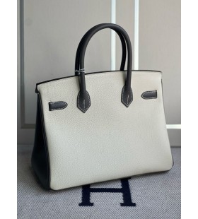 Birkin togo ck10 alb-Crem & Etain gri Hardware-ul de Aur 30cm Full Manual
