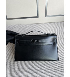 Mini kelly pochette Boxcalf ck89 Noir Negru cataramă 22cm Full Manual