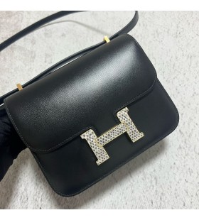 Constance Boxcalf ck89 Noir Naturale ÈopârlÄ cataramÄ de Aur Hardware 18cm Full Manual