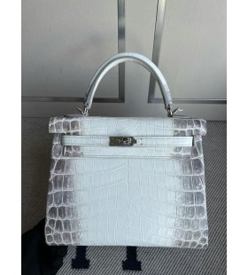 Kelly Himalaya Mat crocodil de Argint Hardware 25cm Full Manual