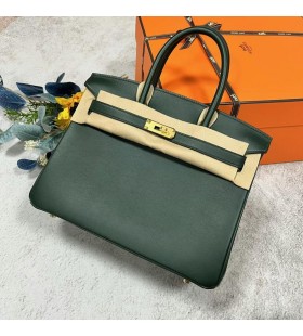 Birkin Swift 6O Chiparos verde Hardware-ul de Aur 30cm Full Manual