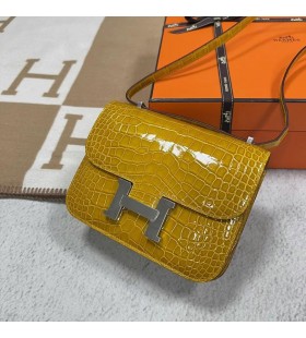 Constance StrÄƒlucitoare Aligator 9D Chihlimbar galben de Argint Hardware Phw 18cm Full Manual