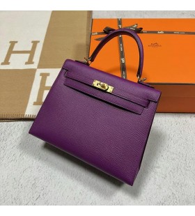 Kelly Epsom P9 Anemone Mov Hardware-ul de Aur 25cm Full Manual