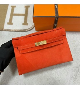 Mini Kelly Pochette 9J Portocaliu Hardware-ul de Aur Phw 22cm Full Manual