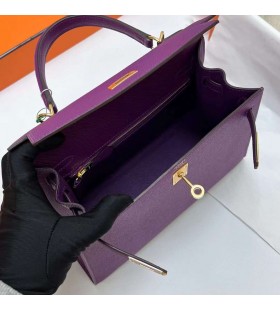Kelly Epsom P9 actiniae violet Hardware-ul de Aur Ghw 25cm Full Manual