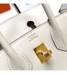 Birkin Sellier Epsom I2 Alb-Crem Hardware-ul de Aur Ghw 25cm Full Manual