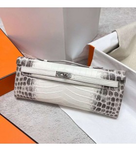 Kelly se taie Mat crocodil Himalaya Argint Hardware Phw 31cm Full Manual