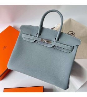 Birkin Togo J7 Lenjerie de pat blue Silver Hardware Phw 35cm Full Manual
