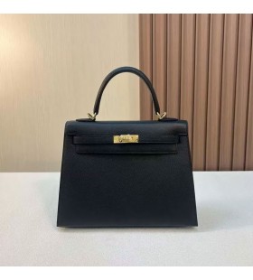 Kelly Epsom Ck89 Negru Hardware-ul de Aur 25cm Full Manual Ghw