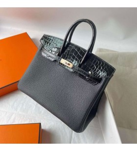 Birkin Atinge Togo Èi StrÄlucitor Niloticus Ck89 Negru Rose Gold Hardware 25cm Full Manual Rghw