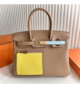 Birkin Swift & Colormatic 0M Ceai Kaki Hardware-ul de Aur 30cm Full Manual Ghw