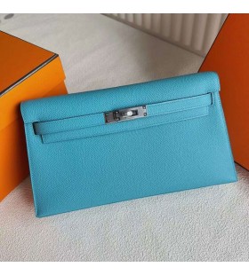 Kelly Elan Epsom P3 Candy Blue Silver Hardware 27cm Full Manual Phw