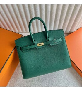 Birkin Sellier Epsom U4 Catifea verde Hardware-ul de Aur 25cm Full Manual Ghw