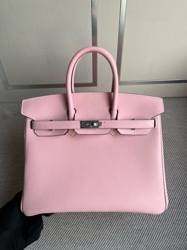 Birkin Swift 3Q rose sakura & blue Silver Hardvéru PHW 25 cm Full Ručné