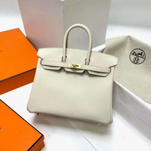 Birkin Swift Ck10 Krémovo Biele Zlato Hardvéru Ghw 25 cm Full Ručné