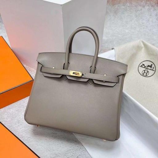 Birkin Swift M8 gris ashpite Zlato Hardvéru Ghw 25 cm Full Ručné
