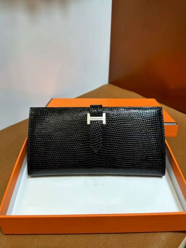 Bearn H Peňaženky Lizard Ck89 Black Silver Hardvéru Plný Ručné Phw