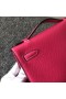 Mini Kelly Pochette Epsom E5 Ruža ružová Strieborná Hardvéru 22 cm Full Ručné