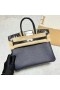 Birkin Dotyk Togo & Lesklé krokodíla Deep blue Silver Hardvéru 25 cm Full Ručné