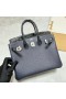 Birkin Dotyk Togo & Lesklé krokodíla Deep blue Silver Hardvéru 25 cm Full Ručné