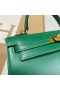 Kelly Boxcalf 1K Bamboo green Gold Hardvéru 25 cm Full Ručné