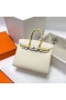 Birkin Sellier Epsom I2 Krémová Biela & 1Z Svetlo Žltá, Strieborná Hardvéru 25 cm Full Ručné
