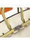 Birkin Sellier Epsom I2 Krémová Biela & 1Z Svetlo Žltá, Strieborná Hardvéru 25 cm Full Ručné