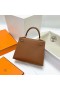 Kelly Sellier Togo Ck37 Golden Brown Gold Hardvéru Ghw 25 cm Full Ručné