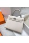 Kelly Epsom Ck10 Krémová Biela Strieborná Hardvéru Phw 25 cm Full Ručné
