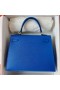 Kelly Epsom 71 Žiarivo Modré Zlato Hardvéru Ghw 25 cm Full RuÄné