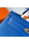 Kelly Epsom 71 Žiarivo Modré Zlato Hardvéru Ghw 25 cm Full Ručné