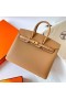 Birkin Sellier Epsom 0M Čaj Khaki Zlato Hardvéru Ghw 25 cm Full Ručné