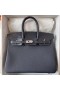 Birkin Dotyk Togo & Matte Alligator krokodíla 2Z Tmavo Modrý, Strieborný Hardware Phw 25 cm Full Ručné