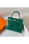 Kelly Lesklé Alligator Krokodíla 6Q Emerald green Gold Hardvéru 25 cm Full Ručné Ghw