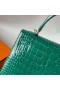 Kelly Lesklé Alligator Krokodíla 6Q Emerald green Gold Hardvéru 25 cm Full Ručné Ghw