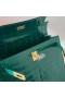 Kelly Lesklé Alligator Krokodíla 6Q Emerald green Gold Hardvéru 25 cm Full Ručné Ghw