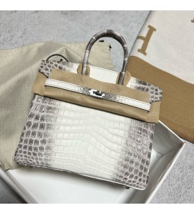 Birkin Himalájach Matný krokodÃl, Strieborný Hardware Phw 25 cm Full RuÄné