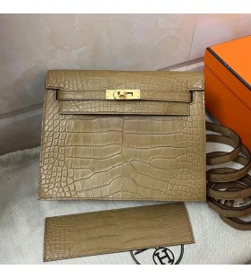 Kelly danse Matn&Atilde;&frac12; Alligator 2H khaki Zlato Hardv&Atilde;&copy;ru Ghw 22 cm Full Ru&Auml;n&Atilde;&copy;